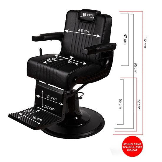 Brivski stol - MENOSER - Monterrey - Črn