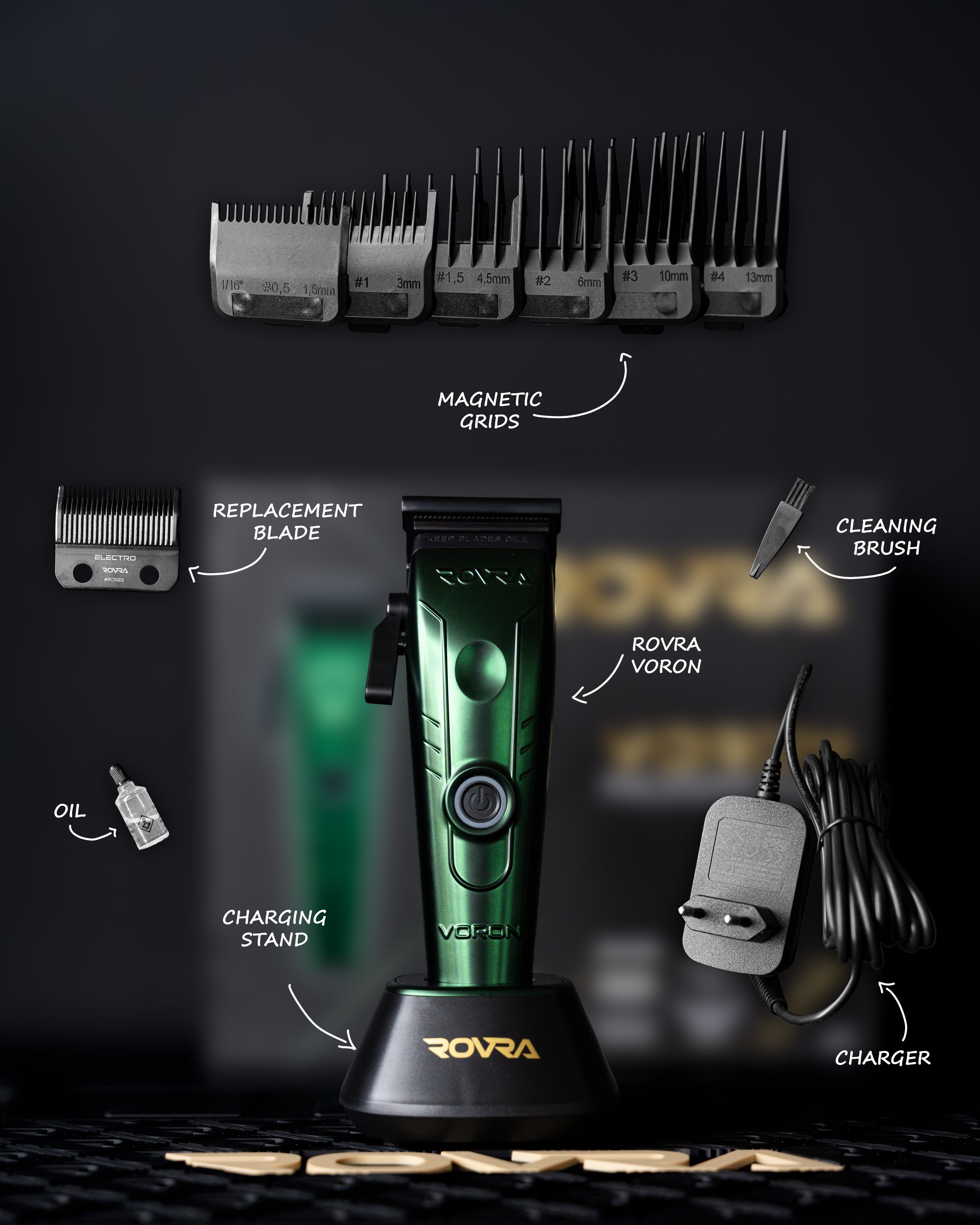 ROVRA   Voron   Cordless   Professional   Hair   Clipper   for   Precision   13.000   RPM